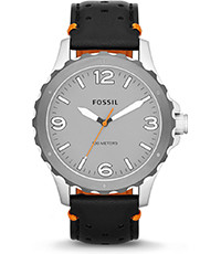 Watch strap Fossil JR1449 Leather Black 22mm