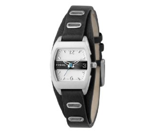 Fossil watch strap JR9466 Leather Black 12mm + black stitching