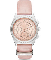 Michael kors watch pink leather strap hot sale