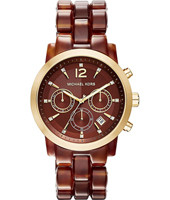 Watch strap Michael Kors MK6235 Plastic Brown 22mm