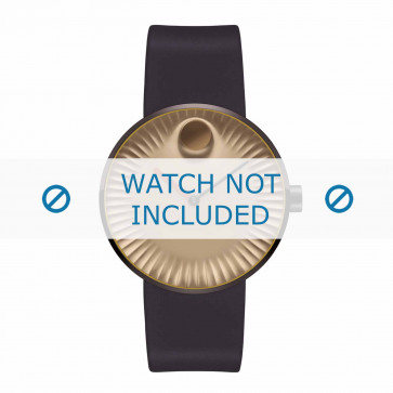 Movado watch strap 3680043 Silicone Dark brown 22mm
