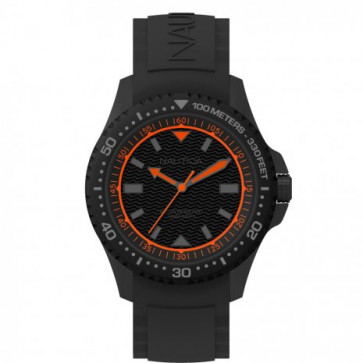 Nautica watch strap NAPMAU008 Silicone Black 22mm