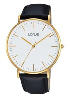 Lorus watch strap RH882BX9 / VJ21 X071 / RHG053X Leather Black 20mm + black stitching