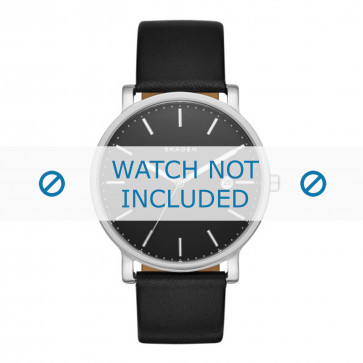 Watch strap Skagen SKW6294 Leather Black 20mm