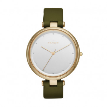 Watch strap Skagen Skw2483 Leather Green 14mm