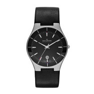 Watch strap Skagen SKW6039 Leather Black 10-12mm