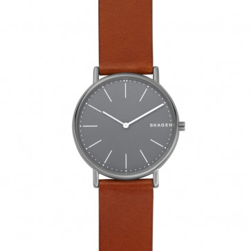Watch strap Skagen SKW6429 Leather Cognac 20mm