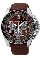 Watch strap Seiko SSC279 Leather Brown 22mm