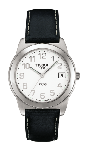 Watch strap Tissot T34142114A / T600013139 Leather Black 18mm