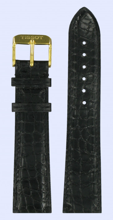 Watch strap Tissot T600019693 Crocodile skin Black 21mm