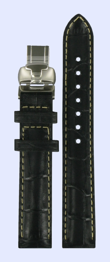 Watch strap Tissot T600027412 Leather Black 15mm