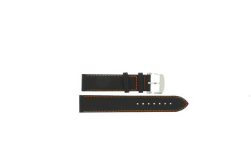 Tissot watch strap T095.417.360.570.0 - T600035367 / T095.417.A Leather Black 19mm + orange stitching