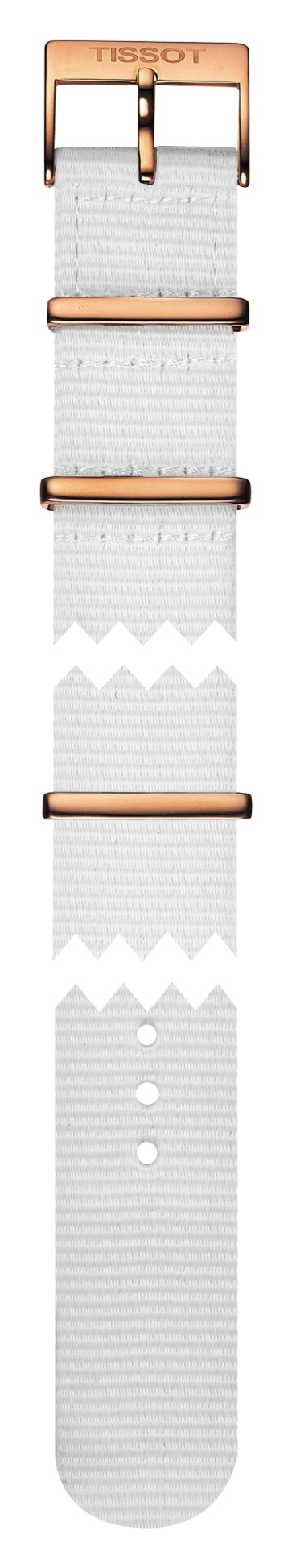 Watch strap Tissot T604036893 Nylon/perlon White 19mm