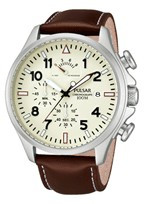 Watch strap Pulsar VD50 X019 PS6063X1 PP146X Leather Brown 20mm