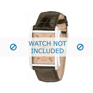 Watch strap Armani AR4205 Leather Dark brown 26mm
