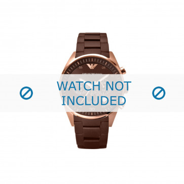 Armani watch strap AR5890 Steel/Silicone Brown 23mm