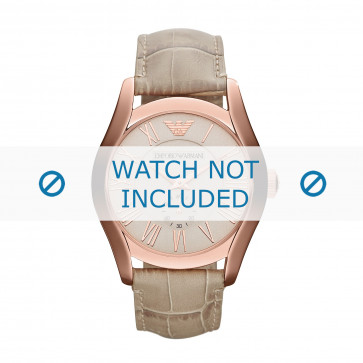 Armani watch strap AR1667 Leather Beige 22mm + standard stitching