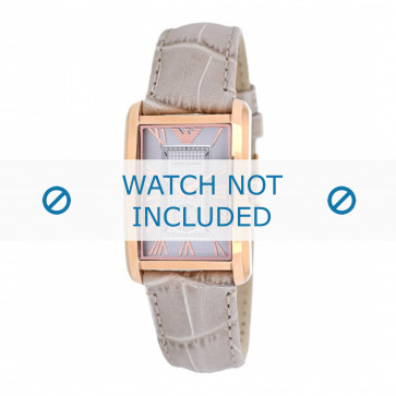 Armani watch strap AR1673 Leather Beige 18mm + standard stitching