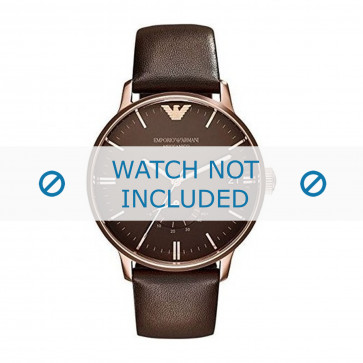 Watch strap Armani AR4657 Leather Brown 22mm
