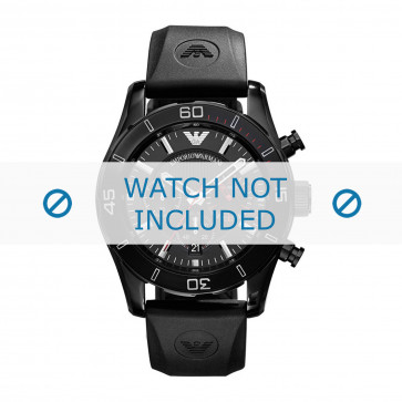 Watch strap Armani AR5946 / AR5948 Silicone Black 22mm