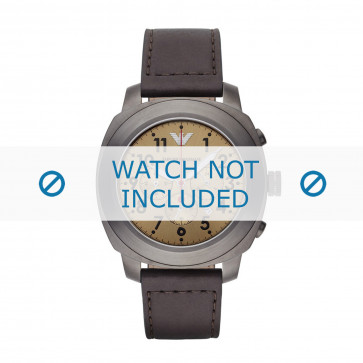 Armani watch strap AR6055 Leather Brown 22mm + brown stitching