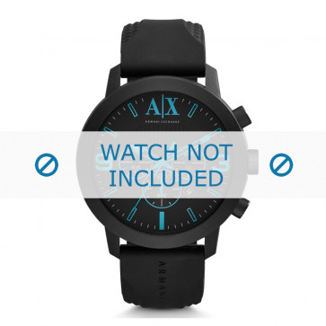 Armani watch strap AX-1356 Silicone Black 24mm 