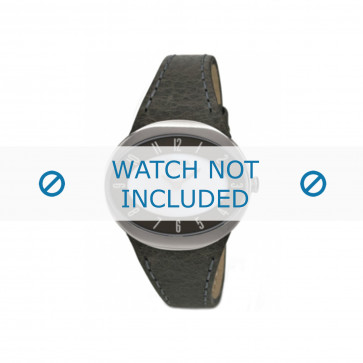 Watch strap Boccia 3165-15 Leather Grey 15mm