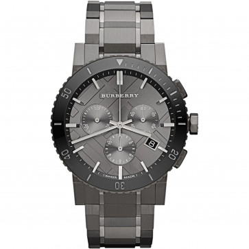 Watch strap Burberry BU9381 / Light Grey Steel Grey 22mm