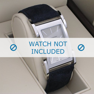 Burberry watch strap BU1102 Leather Black + black stitching