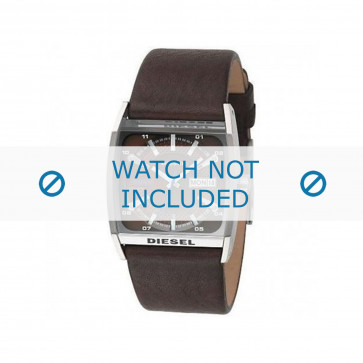 Watch strap Diesel DZ1293 Leather Dark brown 28mm