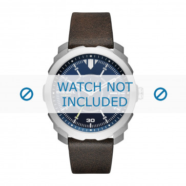 Watch strap Diesel DZ1787 Leather Dark brown 22mm