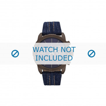 Diesel watch strap DZ5354 Leather Blue 22mm + brown stitching