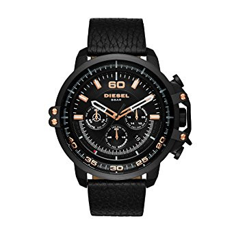 Watch strap Diesel DZ4409 Leather Black 24mm