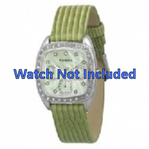 Watch strap Fossil ES1010 Leather Green 18mm