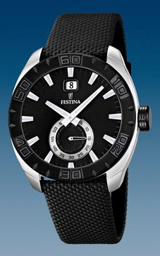 Festina watch strap F16674-4 Leather Black