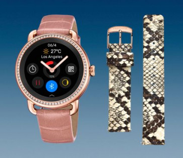 Watch strap Festina F50002-2 / BC10979 Leather Pink 18mm