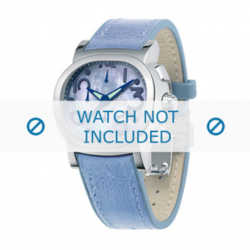 Festina watch strap F16125.2 Leather Blue 23mm + blue stitching