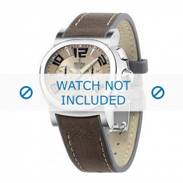 Watch strap Festina F16126-4 Leather Dark brown 23mm
