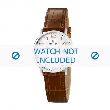 Festina watch strap F16477-2 Croco leather Cognac 16mm + brown stitching