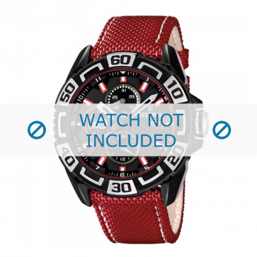 Watch strap Festina F16584-2 Leather Red 24mm