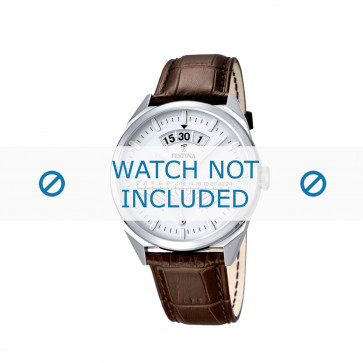 Festina watch strap F16873-1 Croco leather Brown 22mm + brown stitching