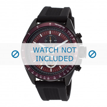 Fossil watch strap CH2876 Rubber / plastic Black