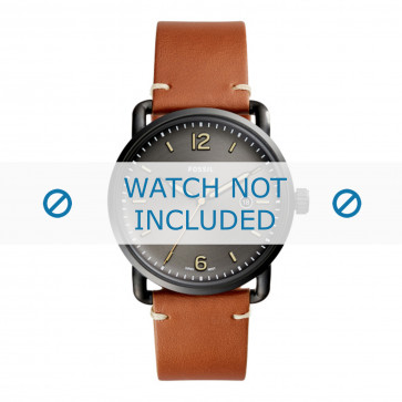 Watch strap Fossil FS5276 Leather Cognac 22mm