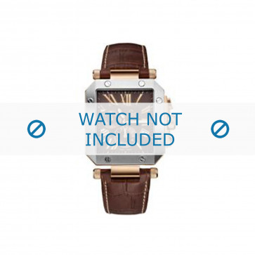 Guess watch strap A50005G1 Leather Brown 21mm + white stitching