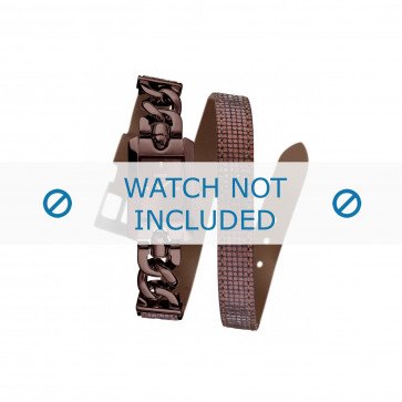 Guess watch strap W0053L4 Leather Bordeaux