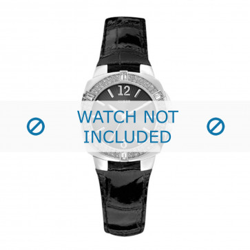 Guess watch strap W10214L1 Leather Black