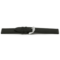 Watch band leather black 16mm EX-E129