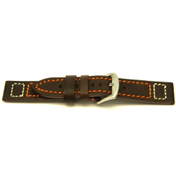 Watch strap Universal H394 Leather Brown 22mm