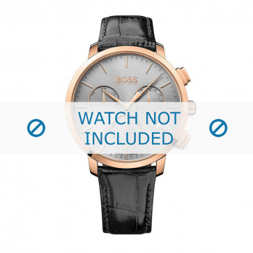 Watch strap Hugo Boss HB-273-1-34-2826-HB1513264 Croco leather Black 22mm