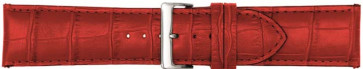 Watch strap Poletto 454S.07.24 Leather Red 24mm